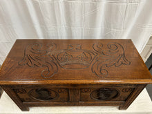 Load image into Gallery viewer, Antique Oak Bedding Box
