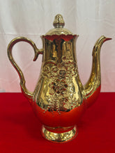 Load image into Gallery viewer, Gold plated porcelain coffee pot
