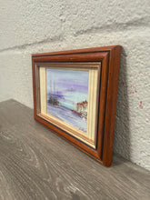 Load image into Gallery viewer, Vintage oil painting of a harbour scene
