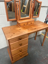 Load image into Gallery viewer, Pine dressing table &amp; mirror
