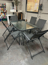 Load image into Gallery viewer, Glass Top Garden Table &amp; 6 chairs
