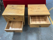 Load image into Gallery viewer, Parquet Oak bedside tables
