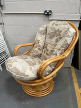 Load image into Gallery viewer, Vintage Bamboo Swivel Chair
