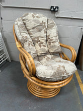 Load image into Gallery viewer, Vintage Bamboo Swivel Chair
