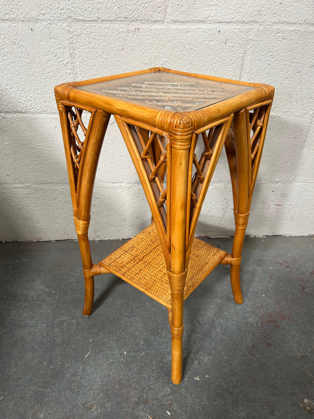 Vintage Bamboo Side Table