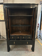 Load image into Gallery viewer, Chinese black lacquer marriage/wedding cabinet
