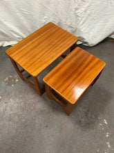 Load image into Gallery viewer, vintage mid-century modern wooden nest of tables
