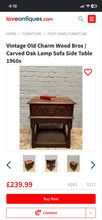 Load image into Gallery viewer, Vintage wood bros old charm carved oak side tables
