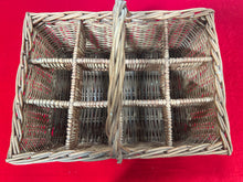 Load image into Gallery viewer, Vintage woven wicker wine basket
