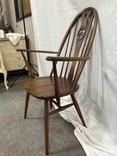 Load image into Gallery viewer, Vintage Ercol swan Windsor black carver chair
