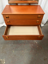 Load image into Gallery viewer, Vintage Schreiber teak chest of drawers with mirror
