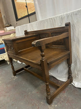 Load image into Gallery viewer, vintage old charm oak telephone table
