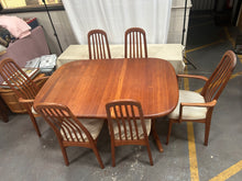 Load image into Gallery viewer, mid-century teak dining table &amp; chairs

