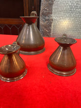 Load image into Gallery viewer, Antique copper measuring jugs
