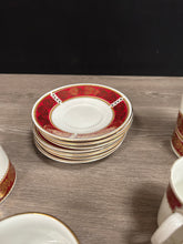 Load image into Gallery viewer, Elizabethan Burgundy Tea Set
